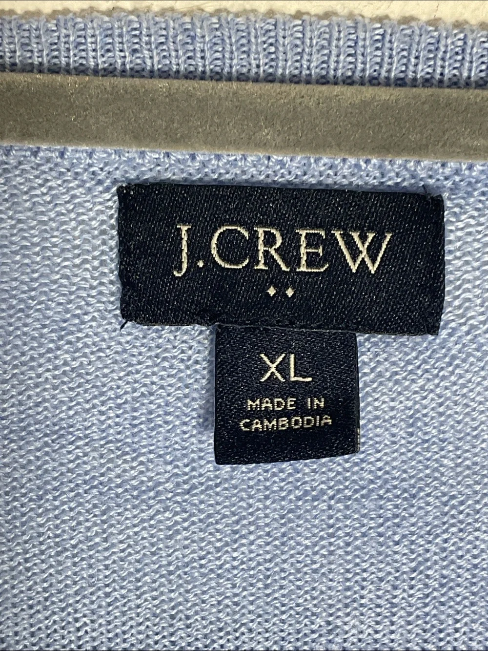 J. Crew Men’s Light Blue Merino Wool Blend Crewneck Sweater Size XL